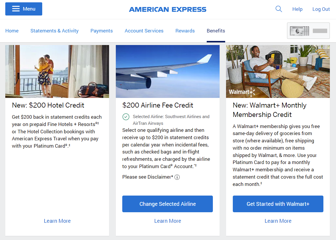 How to Change Your Amex Platinum Airline Fee Credit Selection