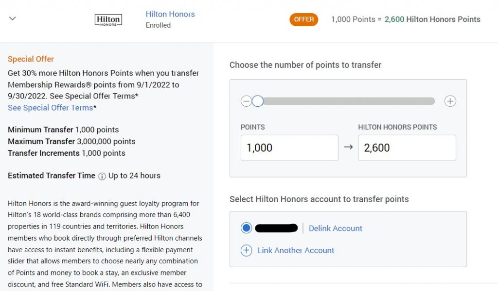 Amex Transfer Bonus 30 Bonus Hilton Honors Points AwardWallet Blog