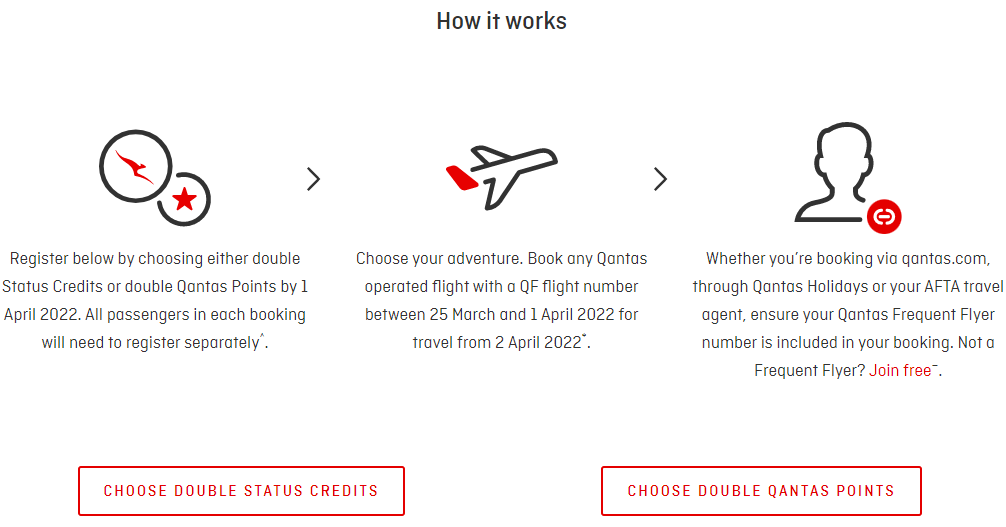 Earn Double Status Credits or Double Points with Qantas