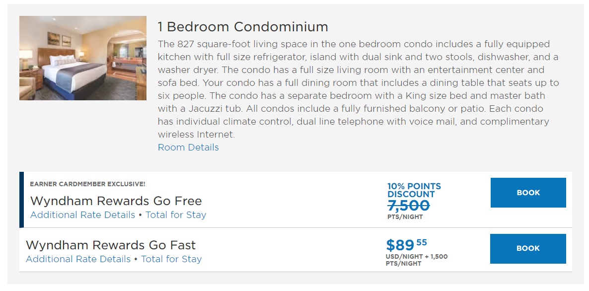 Book Wyndham Vacation Club Condo Awards for 7,500 Points Per Night