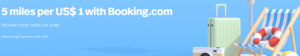 Banner for earning 4 LifeMiles for every $1 spent with Booking.com until March 30, 2024.